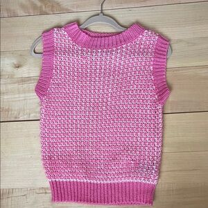 4SI3NNA Pink and White Women’s Knit Vest XS